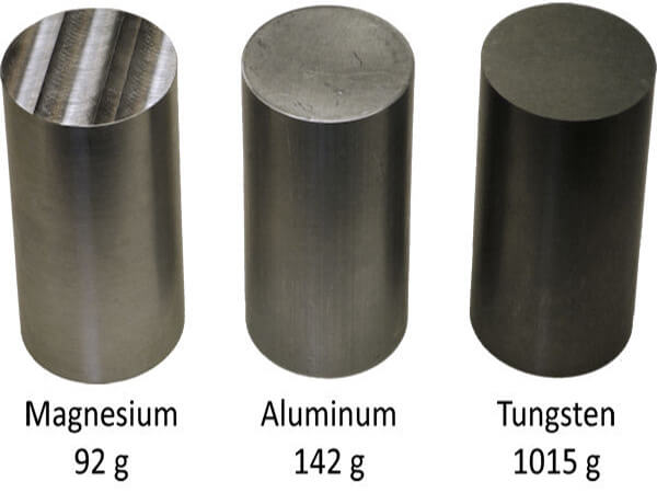 tungsten magnesium and aluminium comparison